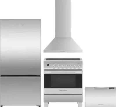 4 Piece Package Includes Refrigerator, Range, Hood And Dishwasher